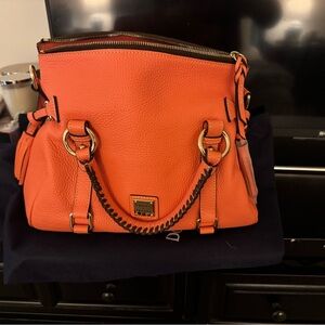 Dooney & Bourke Salmon Pebbled Leather Shoulder Satchel